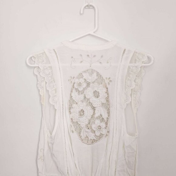 Seen on Alessandra Ambrosio SPELL Isla Bonita Romper Playsuit White XS b109 - Picture 8 of 10